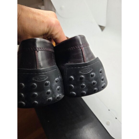 Tods Brown Leather Driving Loafers Mens 10.5 Rubber Sole No flaws comfort main image 10